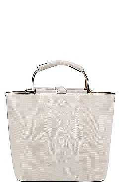 SNAKE SKIN PATTERN TOTE BAG WITH LONG STRAP