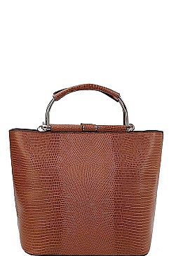 SNAKE SKIN PATTERN TOTE BAG WITH LONG STRAP