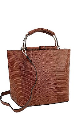 SNAKE SKIN PATTERN TOTE BAG WITH LONG STRAP