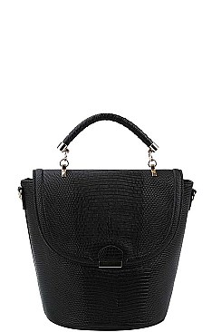 VIRAGO COLLECTION BUCKET SHOULDER SATCHEL WITH LONG STRAP