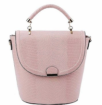 VIRAGO COLLECTION BUCKET SHOULDER SATCHEL WITH LONG STRAP