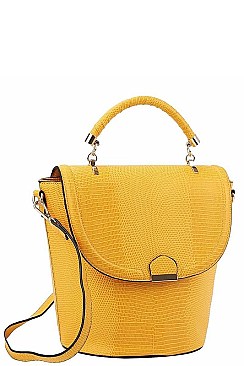 VIRAGO COLLECTION BUCKET SHOULDER SATCHEL WITH LONG STRAP