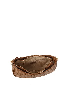 Twisted Handle Woven Shoulder Bag