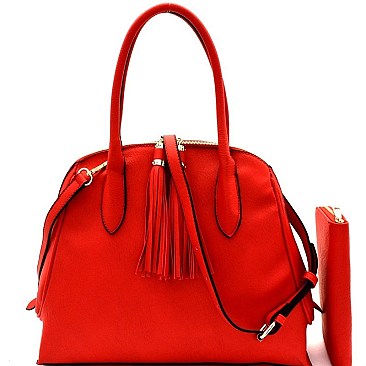 Tassel Accent Dome Satchel Wallet SET  MH-DX0052W