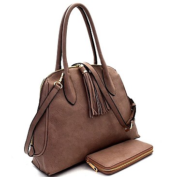 Tassel Accent Dome Satchel Wallet SET  MH-DX0052W