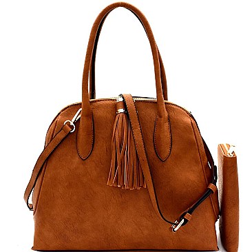 Tassel Accent Dome Satchel Wallet SET  MH-DX0052W