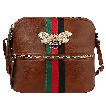 Queen Bee Stripe Crossbody - Messenger Bag