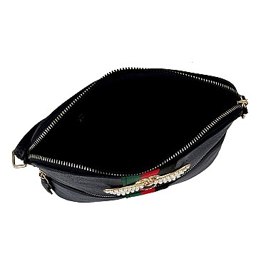 Queen Bee Stripe Crossbody - Messenger Bag