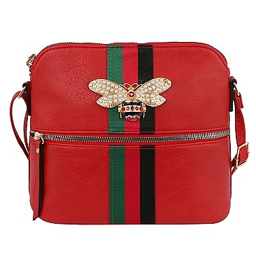 Queen Bee Stripe Crossbody - Messenger Bag