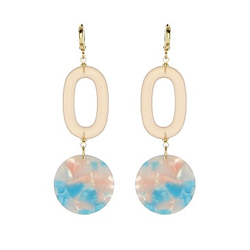 Fashionable Dangly 2 Tier Circle And Oval Earring SLE0088
