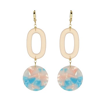 Fashionable Dangly 2 Tier Circle And Oval Earring SLE0088