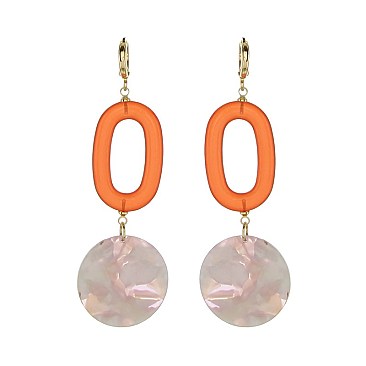 Fashionable Dangly 2 Tier Circle And Oval Earring SLE0088