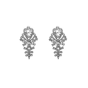 FASHIONABLE TEARDROP CHANDLIER RHINESTONE EARRING SLE0202