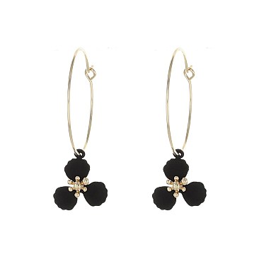 Fashionable Dangly Flower Hook Earring SLE0240