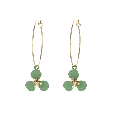 Fashionable Dangly Flower Hook Earring SLE0240