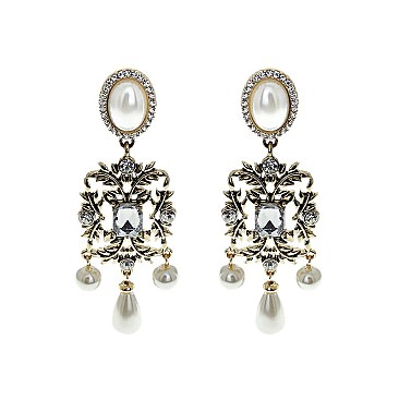 FASHIONABLE MULTI PEARL DROP EARRING SLE0580