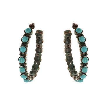Trendy Western Tq Semi Hoop Earring SLE0663