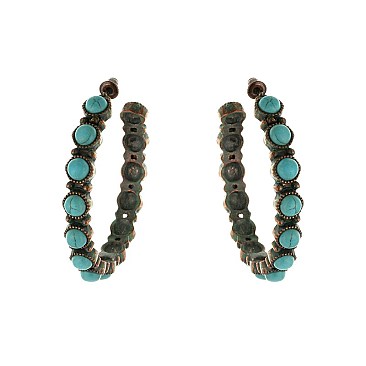 Trendy Western Tq Semi Hoop Earring SLE0663