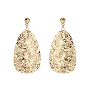 Trendy Hammered Metal Post Earring SLE0688