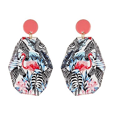 Fashionable Zebra Print Geometric Earring SLE0900