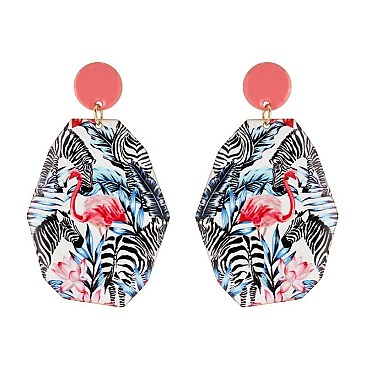 Fashionable Zebra Print Geometric Earring SLE0900