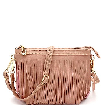 FRINGED BOHEMIAN WRISTLET CROSS BODY