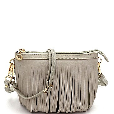 FRINGED BOHEMIAN WRISTLET CROSS BODY