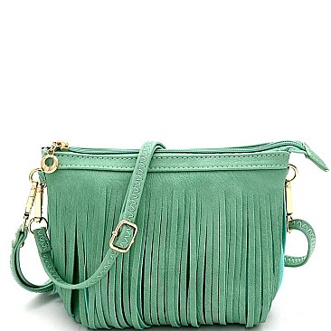 FRINGED BOHEMIAN WRISTLET CROSS BODY