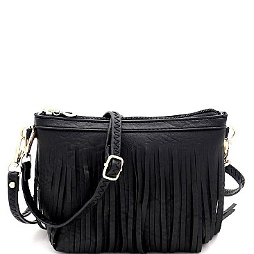 FRINGED BOHEMIAN WRISTLET CROSS BODY