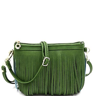 FRINGED BOHEMIAN WRISTLET CROSS BODY