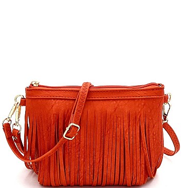 FRINGED BOHEMIAN WRISTLET CROSS BODY