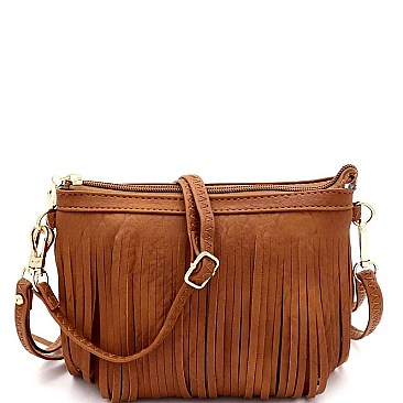 FRINGED BOHEMIAN WRISTLET CROSS BODY