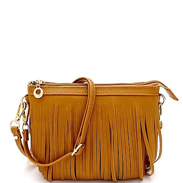 FRINGED BOHEMIAN WRISTLET CROSS BODY