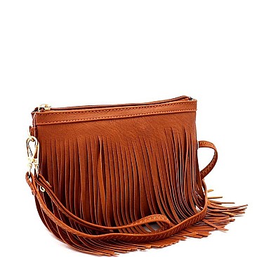 FRINGED BOHEMIAN WRISTLET CROSS BODY