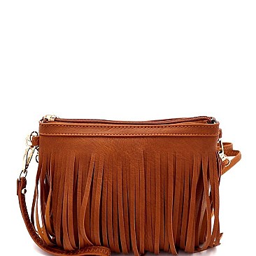 FRINGED BOHEMIAN WRISTLET CROSS BODY