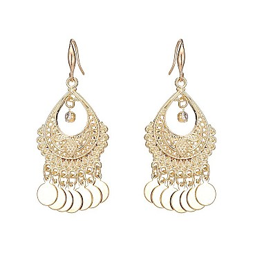Fashionable Dangly Metal Fish Hook Er with Round SLE0924