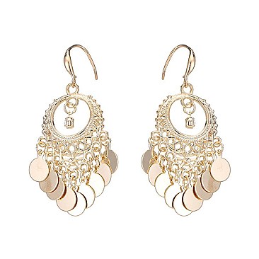 Trendy Dangly Metal Fish Hook Er with Round SLE0925