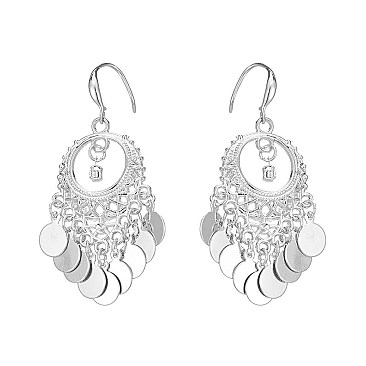Trendy Dangly Metal Fish Hook Er with Round SLE0925