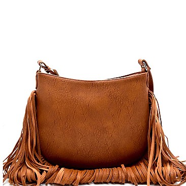 E097-LP Fringed Round Cross Body Bag