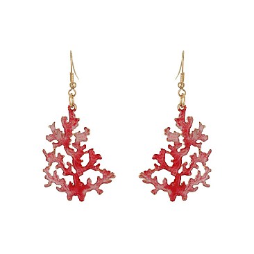 Fashionable Coral Reef Print Fishhook Earring SLE1089