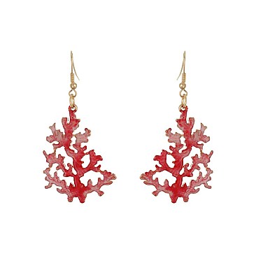 Fashionable Coral Reef Print Fishhook Earring SLE1089