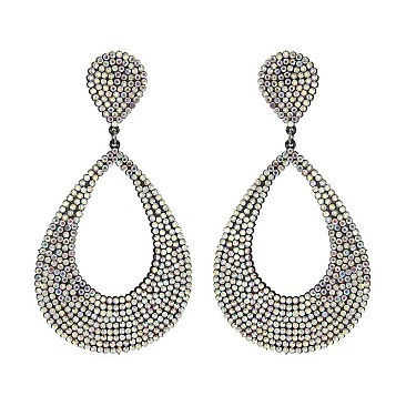 FASHIONABLE LARGE RHINESTONE TEADROP EARRING SLE1099