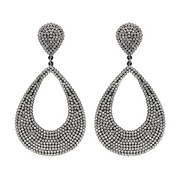 FASHIONABLE LARGE RHINESTONE TEADROP EARRING SLE1099