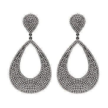 FASHIONABLE LARGE RHINESTONE TEADROP EARRING SLE1099