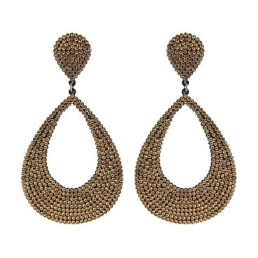 FASHIONABLE LARGE RHINESTONE TEADROP EARRING SLE1099