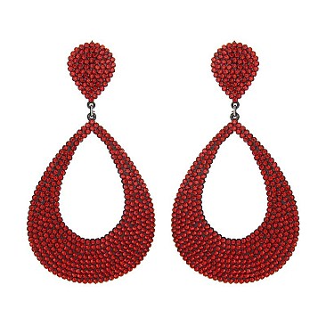 FASHIONABLE LARGE RHINESTONE TEADROP EARRING SLE1099