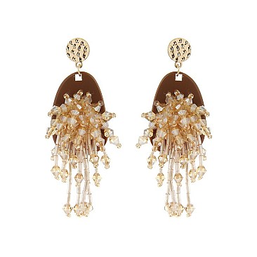 Trendy Dangly Fashion Beaded Drop Earring SLE1130