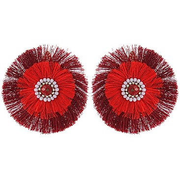 Fashionable Round Dangly Fringe Earring SLE1133