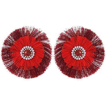 Fashionable Round Dangly Fringe Earring SLE1133