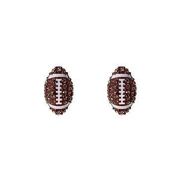 Fashionable Rhinestone Football Earring SLE1226